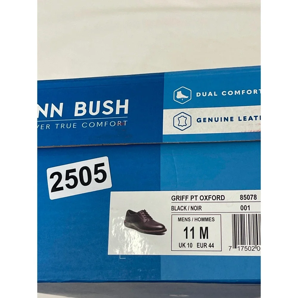 Nunn Bush Griff Plain Toe Oxford Mens 11 M Black Leather Dress Shoes